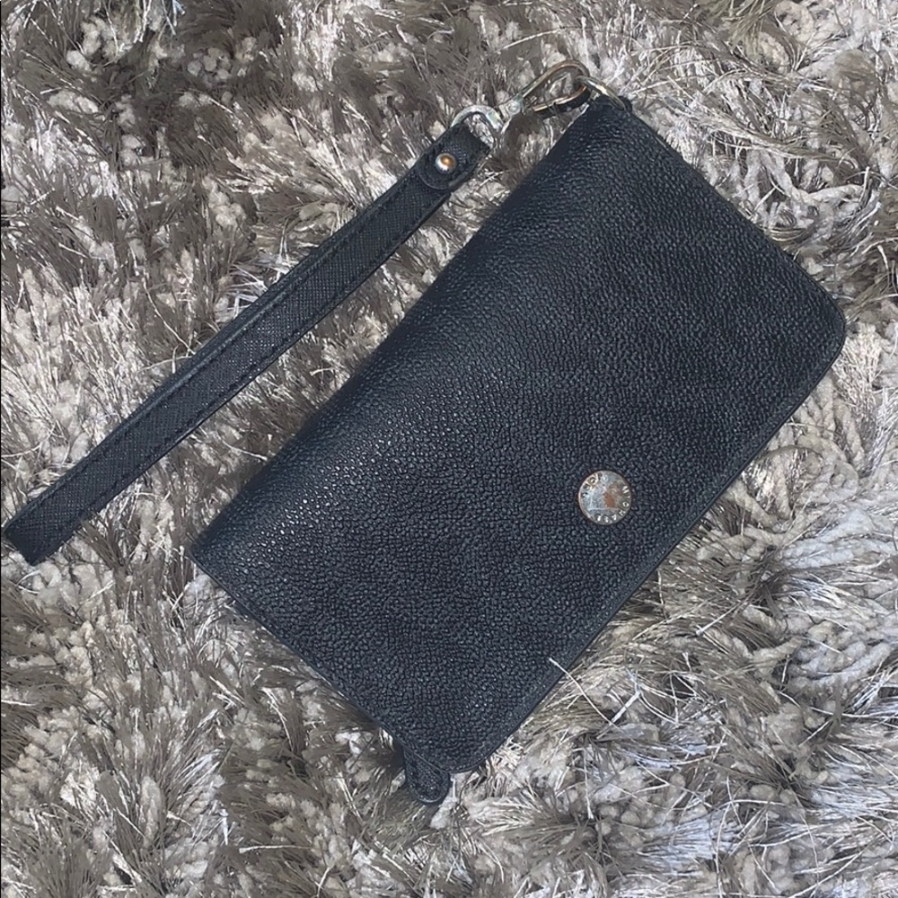 MICHAEL KORS Jet Set Black Zip Around Wristlet